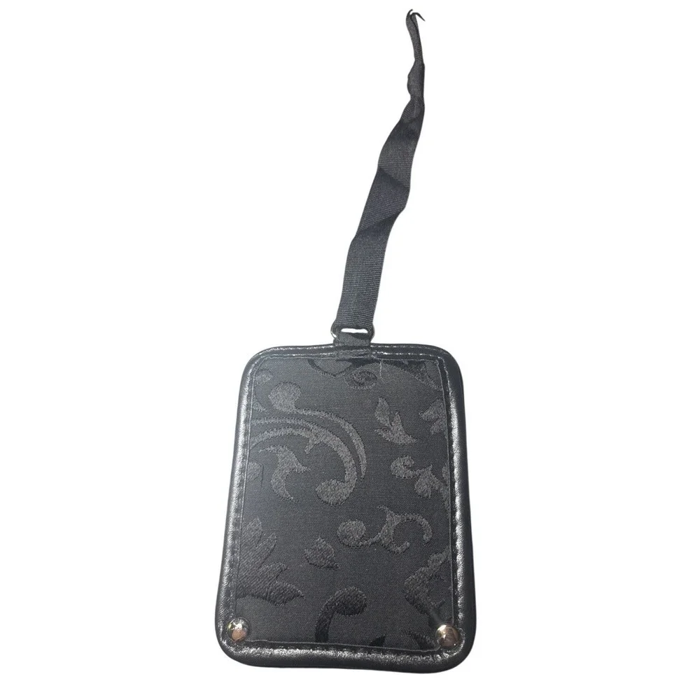 Thirty-One Luggage Tag 347B Black Parisian Jacquard NEW